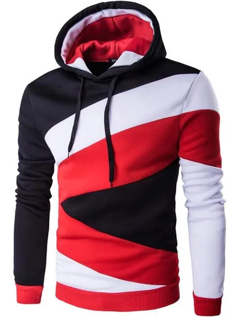 2017 Hoodies Mens Male Hip Hop Male Brand Hoodie Color Stitching Sweatshirt  Men Slim Fit Men Hoody XXL E5RV