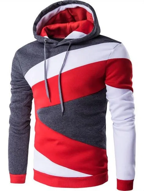 2017 Hoodies Mens Male Hip Hop Male Brand Hoodie Color Stitching Sweatshirt  Men Slim Fit Men Hoody XXL E5RV