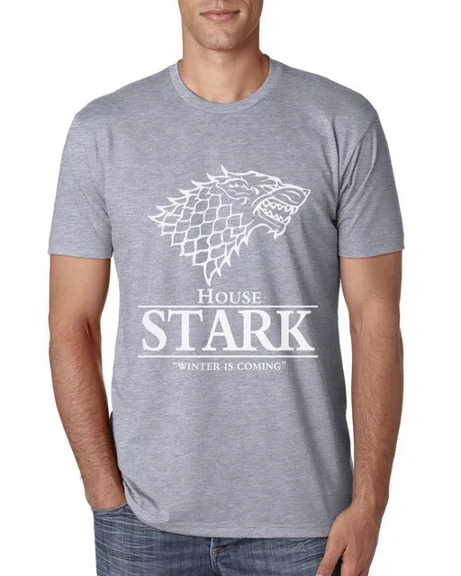 2017 Men  T Shirt House Stark Winter Is Coming printed summer style tees Male harajuku top fitness brand clothing