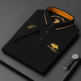 2023 New Embroidered Polo Shirt Men&#39;s High-end Luxury Top Summer Casual Lapel Short Sleeve T-shirt Korean Fashion Men&#39;s