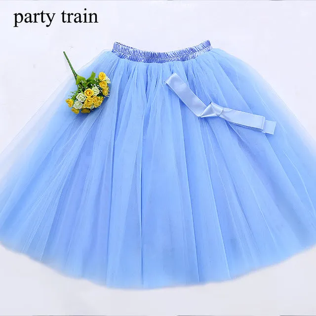 7 Layers High Waist Women Tulle Skirt American Apparel Tutu Skirts Womens Lolita Petticoat 2017 Summer Faldas Saia Jupe