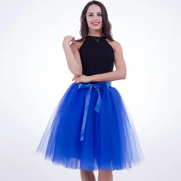 7 Layers High Waist Women Tulle Skirt American Apparel Tutu Skirts Womens Lolita Petticoat 2017 Summer Faldas Saia Jupe