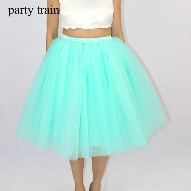 7 Layers High Waist Women Tulle Skirt American Apparel Tutu Skirts Womens Lolita Petticoat 2017 Summer Faldas Saia Jupe