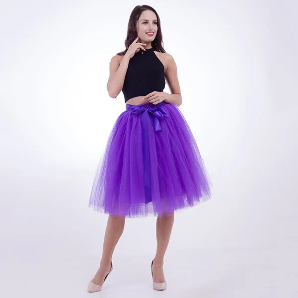 7 Layers High Waist Women Tulle Skirt American Apparel Tutu Skirts Womens Lolita Petticoat 2017 Summer Faldas Saia Jupe