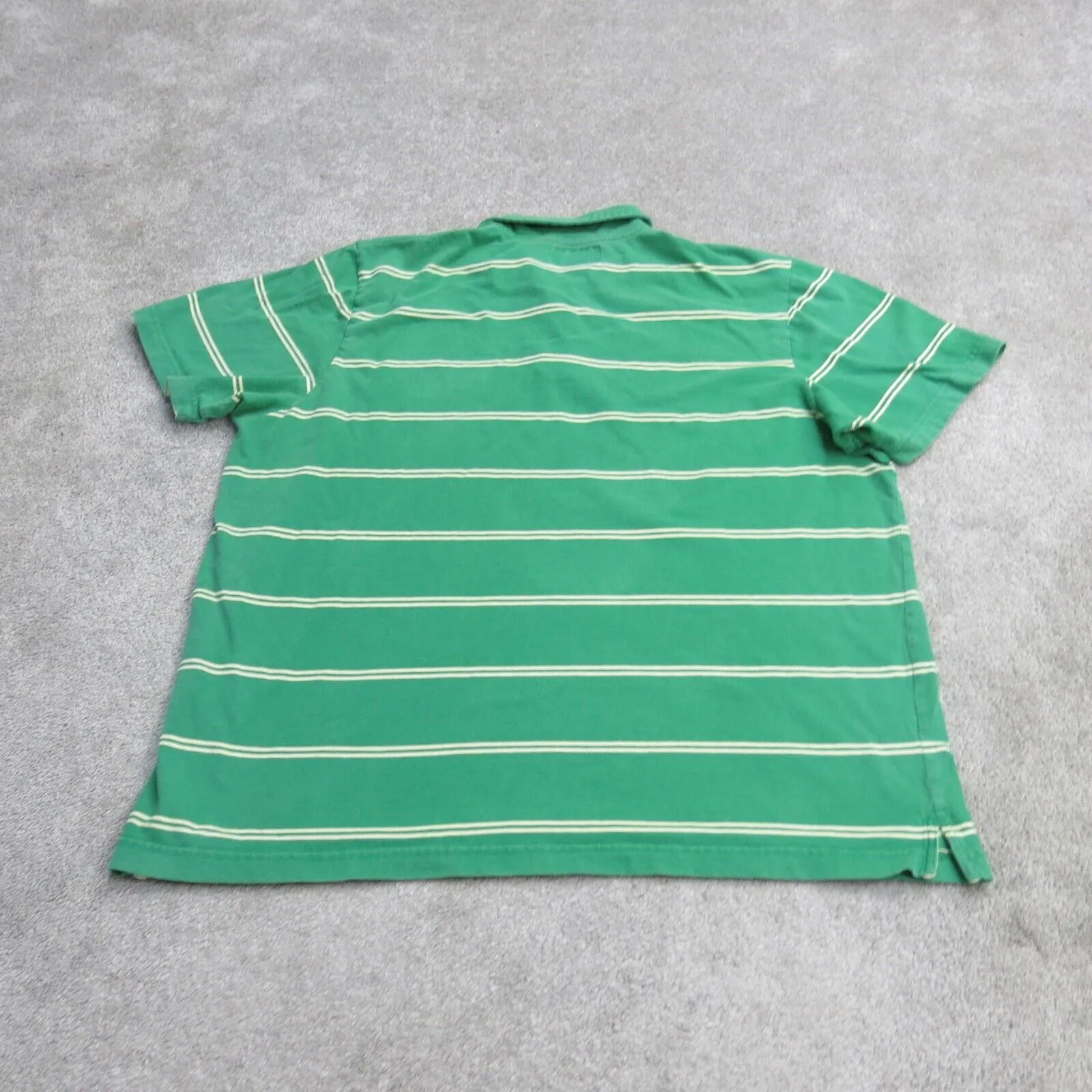 Abercrombie & Fitch Mens Striped Polo Shirt Short Sleeve 100% Cotton Green SZ XL