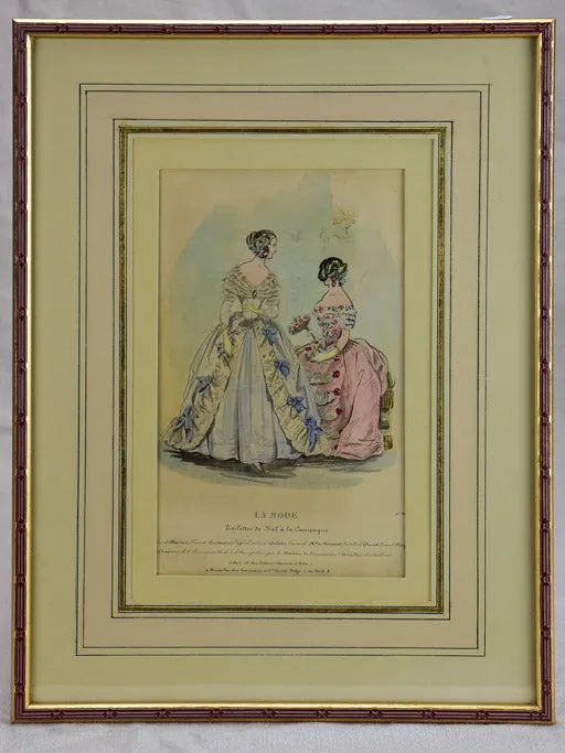 Antique French engraving - Women's fashion 12¼" x 16¼"