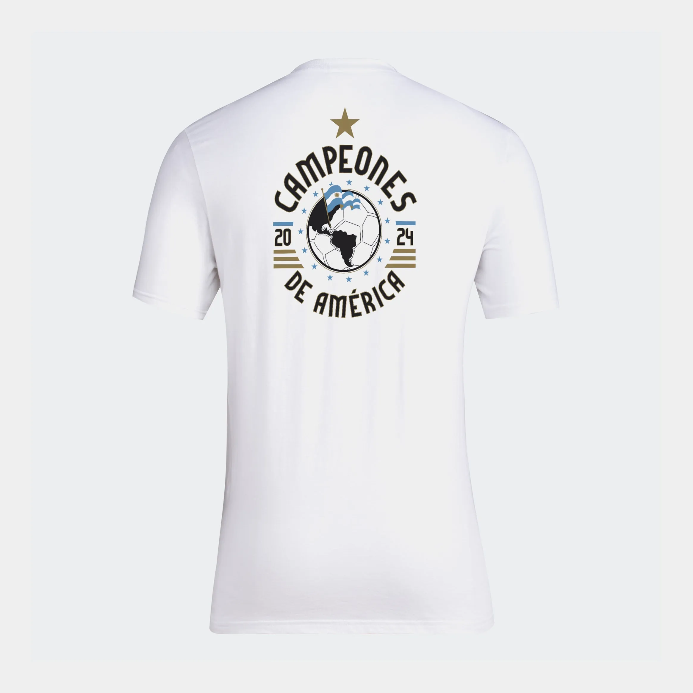 Argentina Campeones De America Mens Short Sleeve Shirt (White)