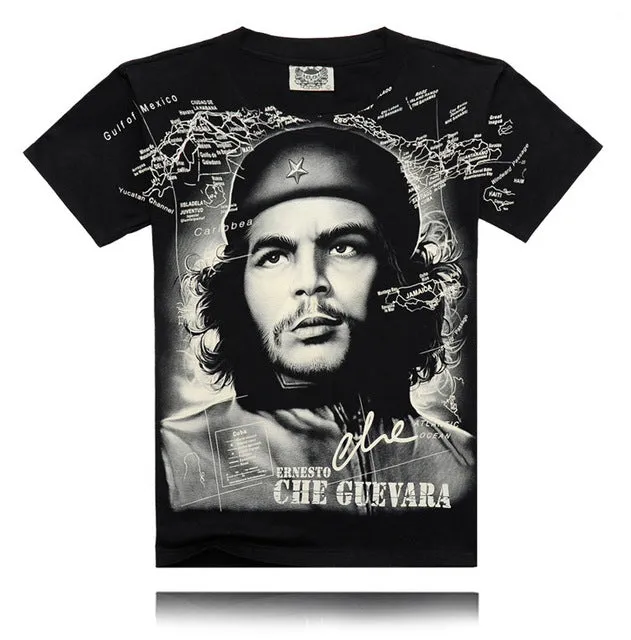 Black Heavy Metal 3D T Shirt  Man Skeleton Jesus Bob Marley Che Guevara Kung Fu Metallica Summer Fashion Cotton Rock Music Tops