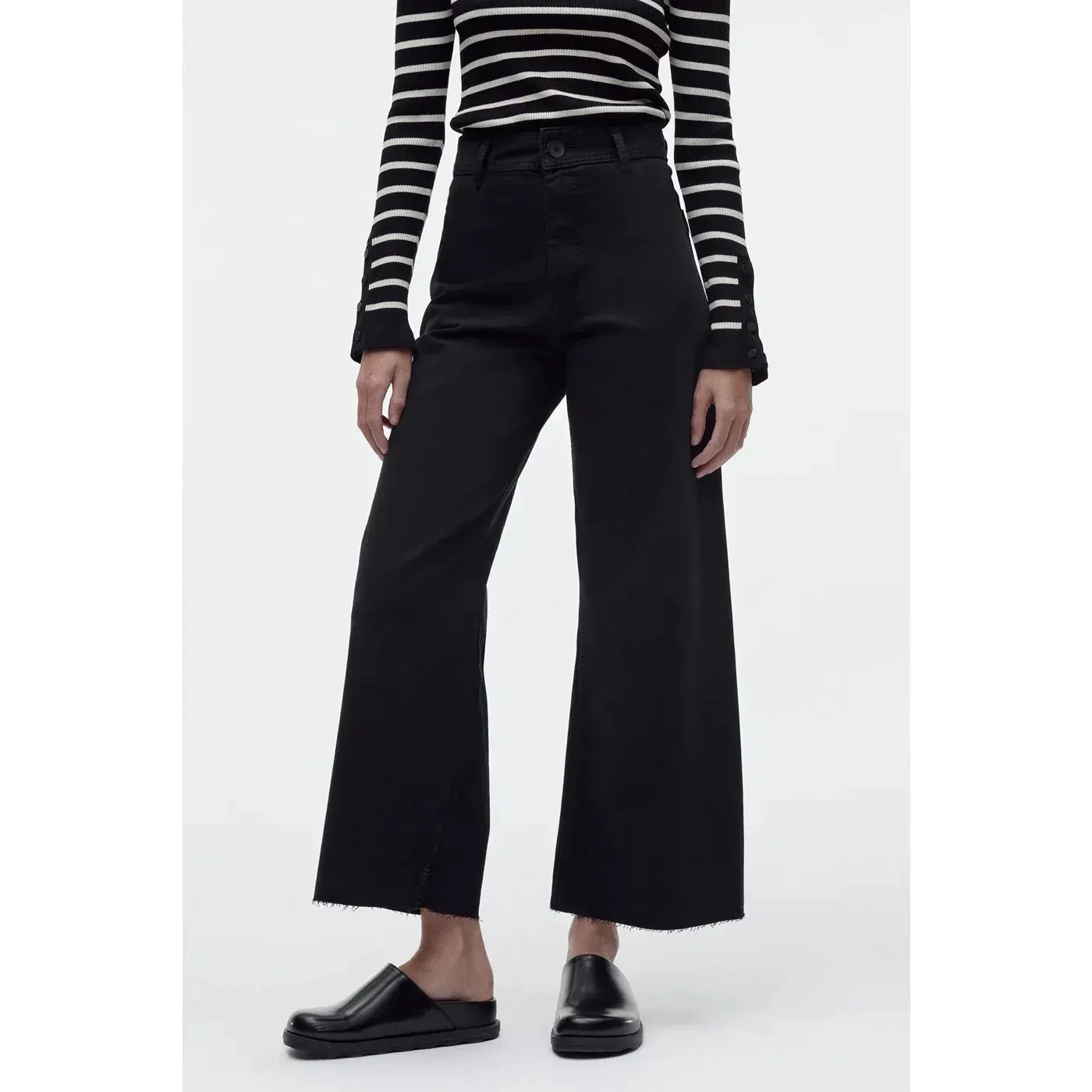 Black High Rise Wide Leg Jeans