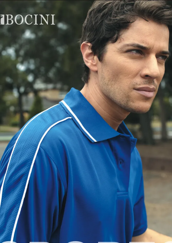 Bocini Breezeway Striped Men's Polo