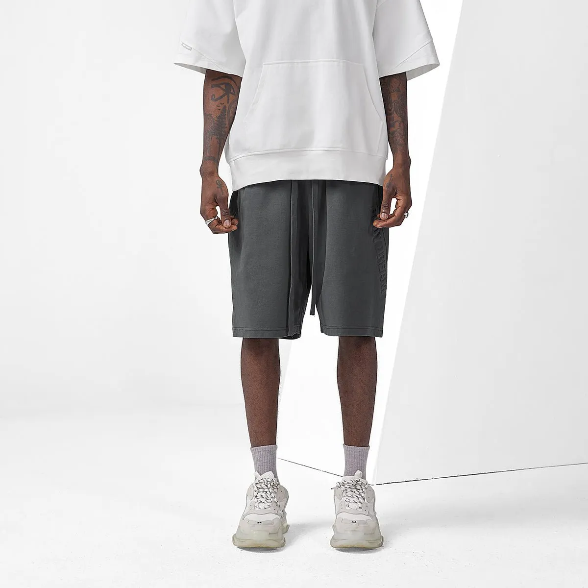 Cold Wall Logo Embossed Charcoal Track Shorts