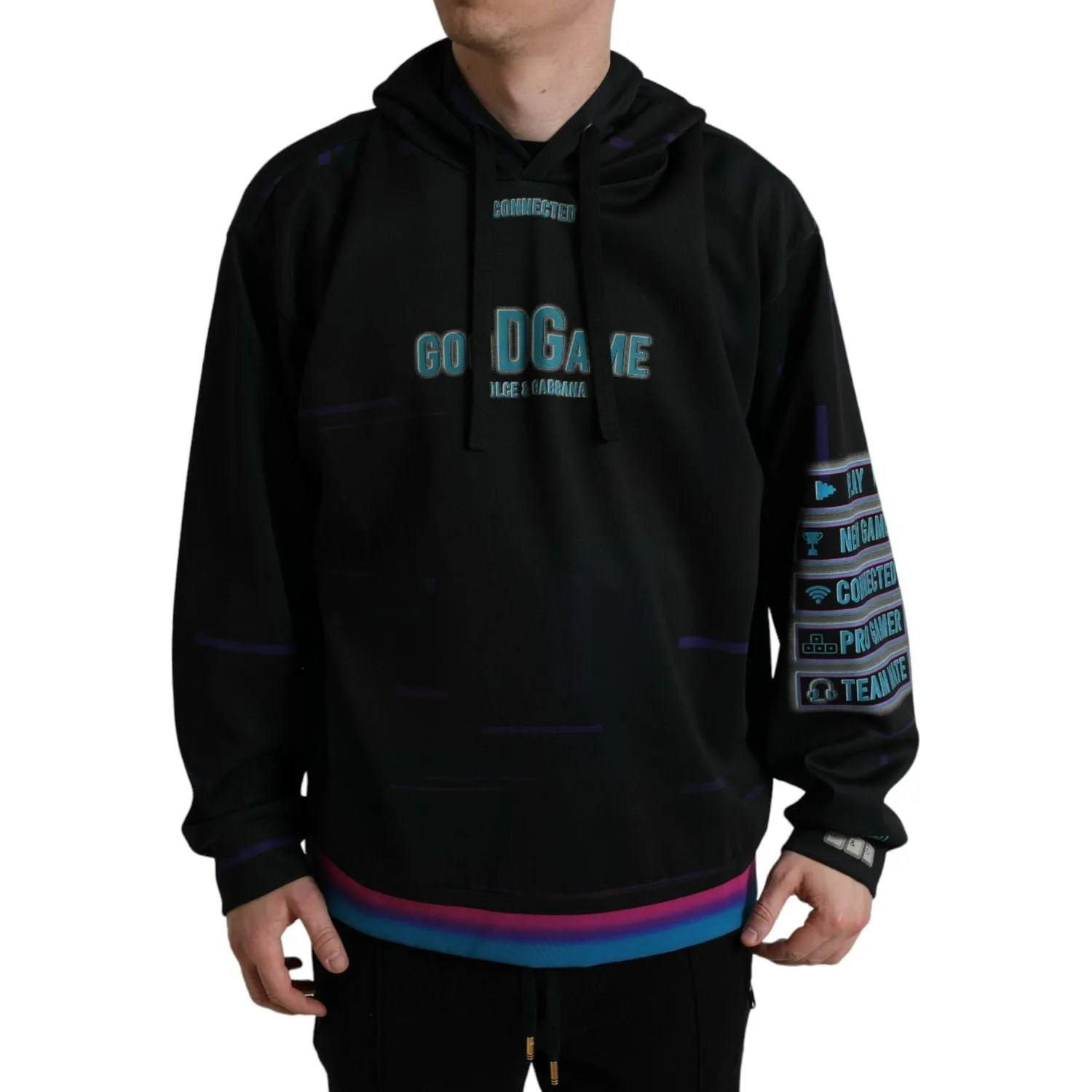 Dolce & Gabbana Elegant Graphic Print Hooded Pullover