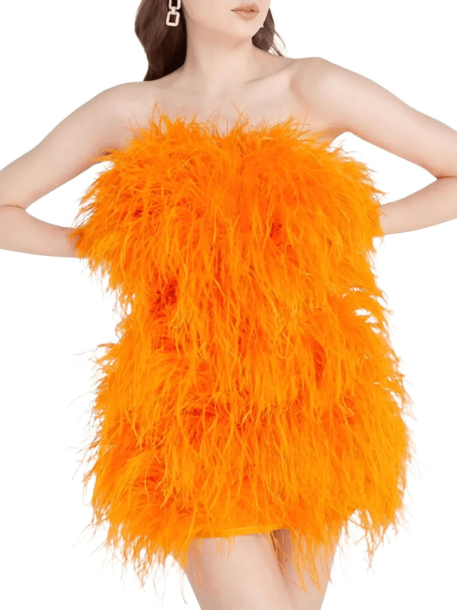 Elegant 100% Ostrich Feather Mini Dresses - In 11 Colors!