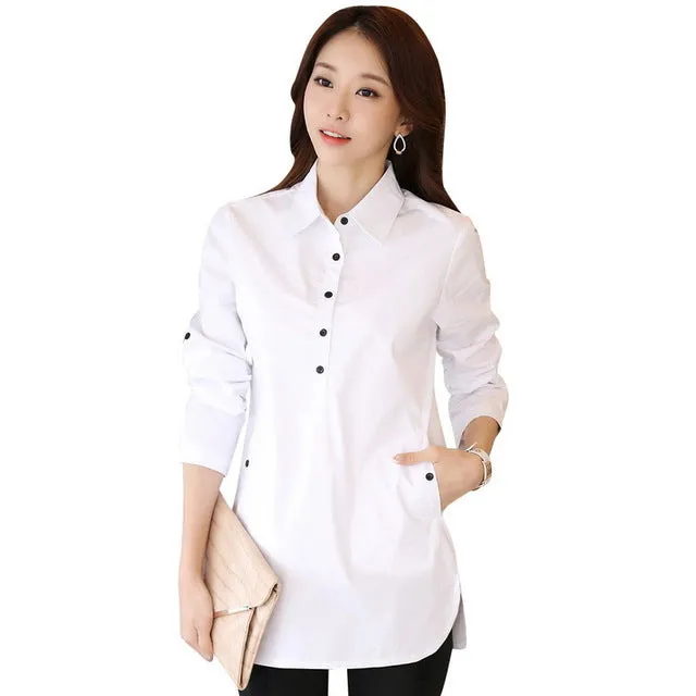 Elegant Blouse White Shirt Women Size S-3XL Ladies Office Shirts Formal & Casual Cotton Blouse Fashion Blusas Femininas