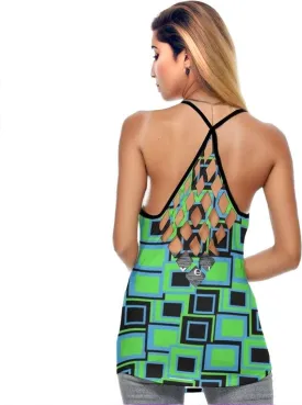 Funky² Womens Criss-Cross Open Back Tank Top