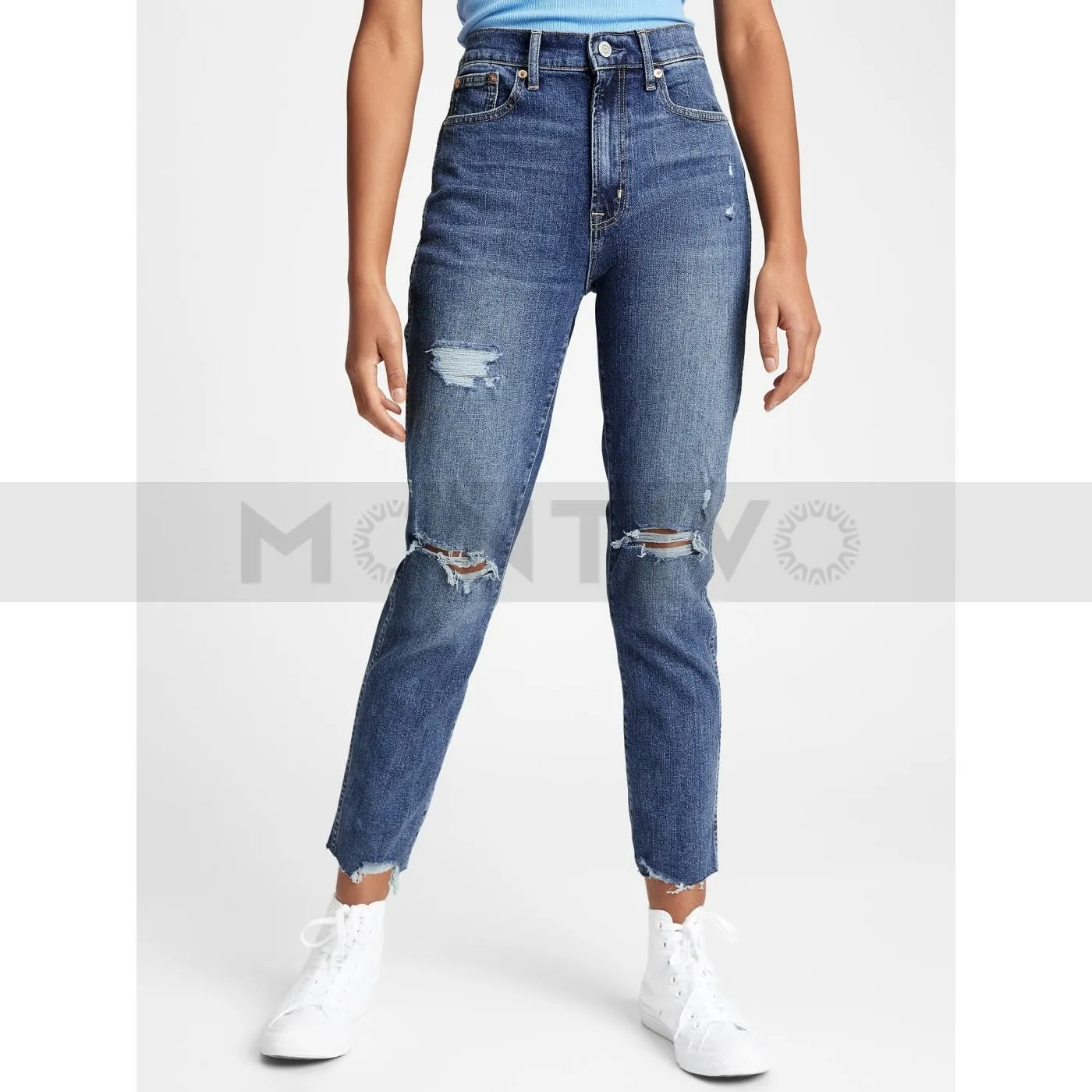 GP High Rise Distressed Cigarette Jeans