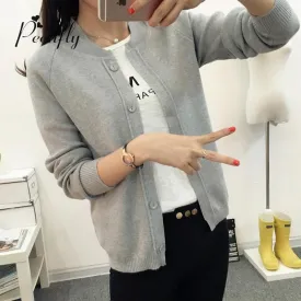 Hot Sale Fashion Casual Women Spring Autumn Cardigan Long Sleeve Short Knitted Cardigan 2016 New Female Sweaters