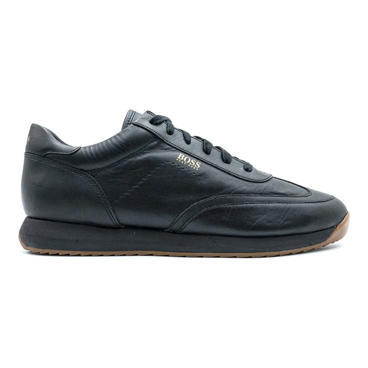 Hugo Boss Sonic Run Low-Top Sneakers Leather Black Colour For Men