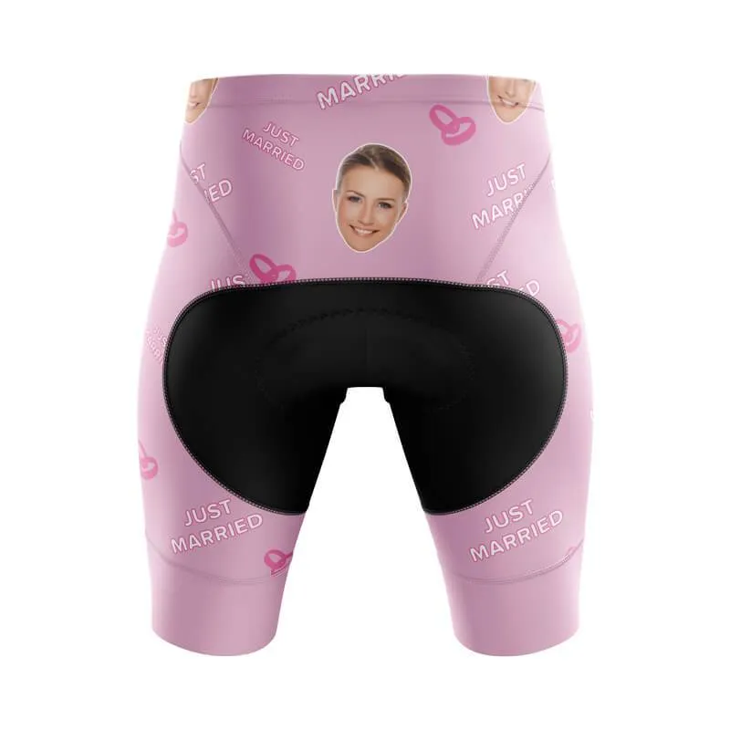 Just Married Custom Face Shorts (Pink)