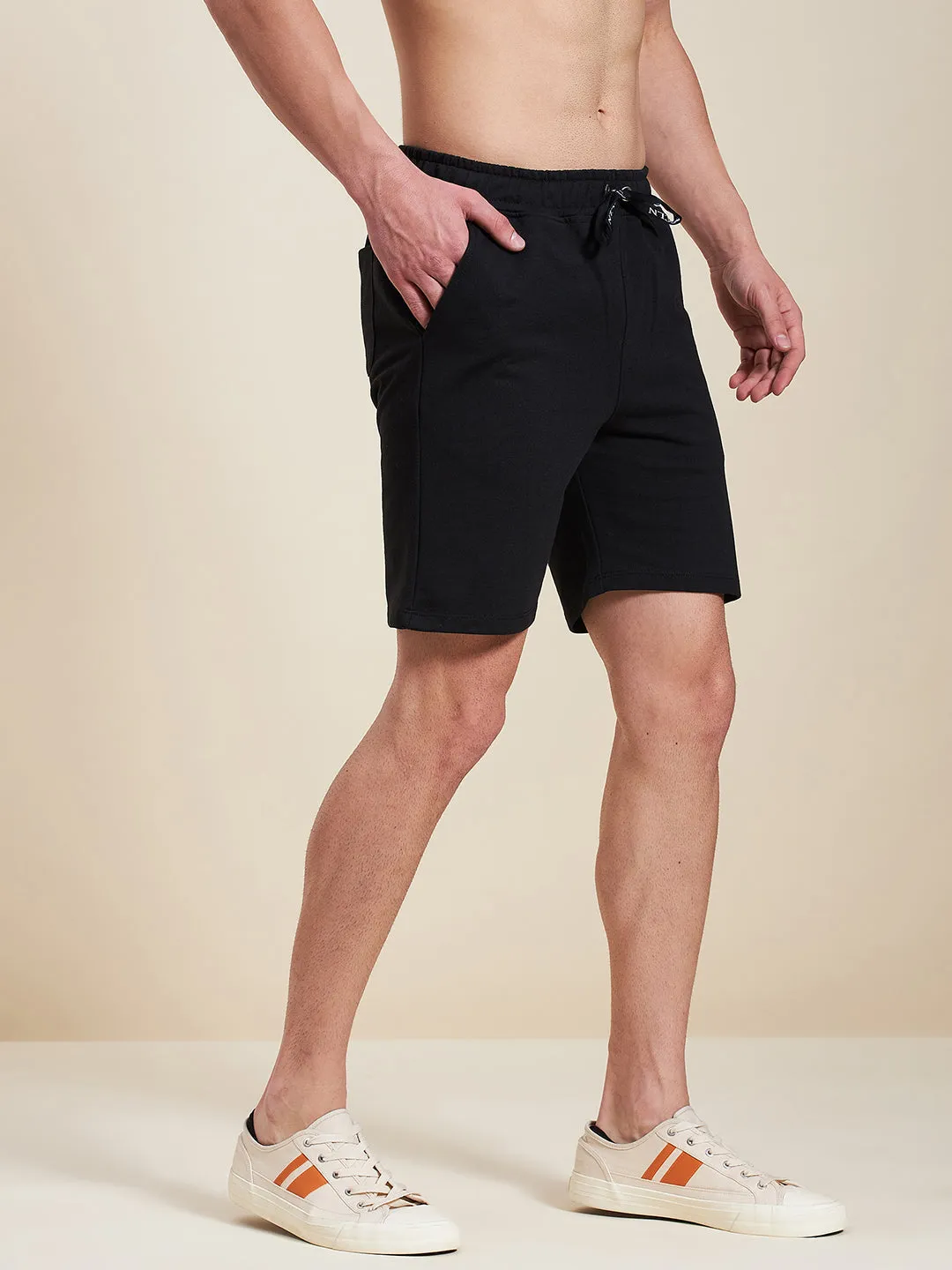 Men Black Mascln Bermuda Shorts