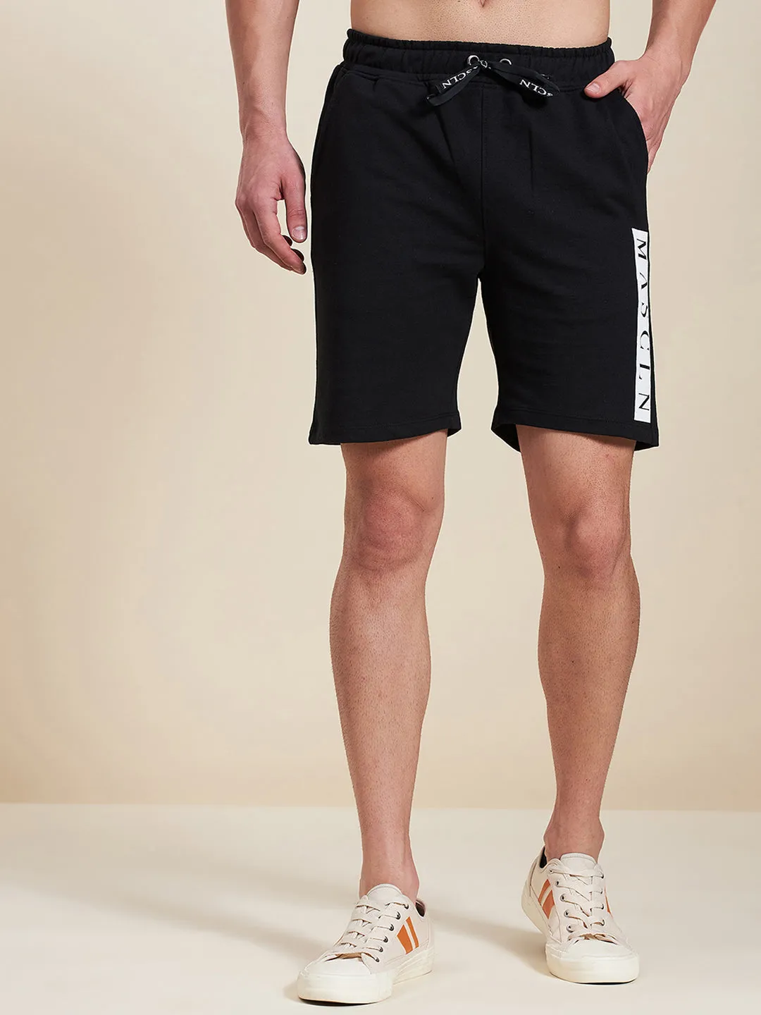 Men Black Mascln Bermuda Shorts