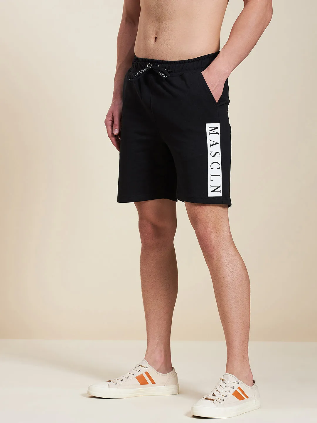 Men Black Mascln Bermuda Shorts