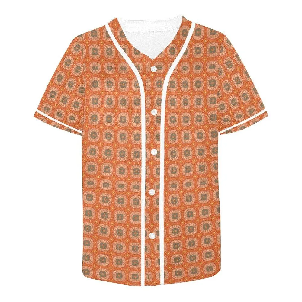 Mens African pattern shirt Brown Baseball Jersey