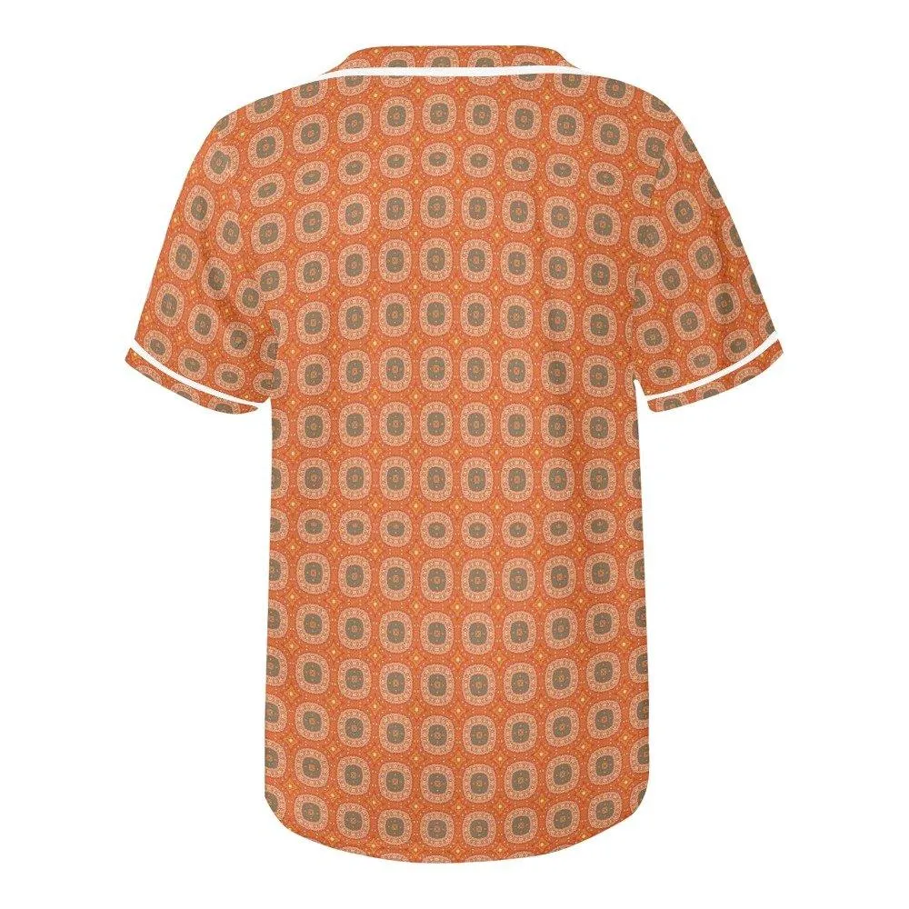 Mens African pattern shirt Brown Baseball Jersey