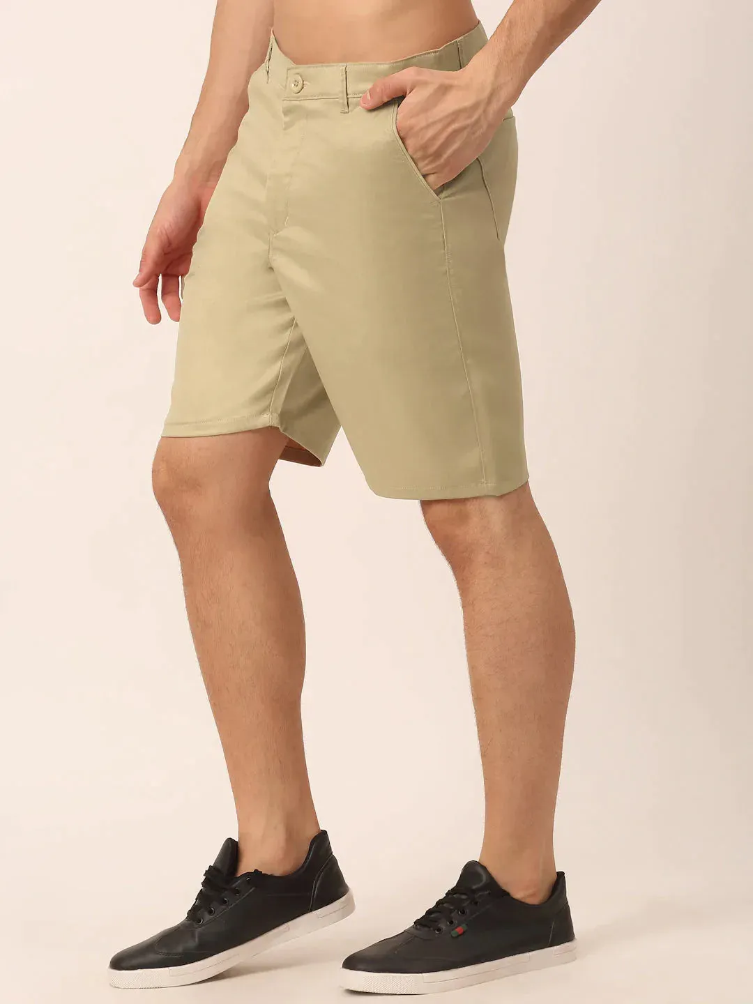 Men'S Casual Cotton Solid Shorts