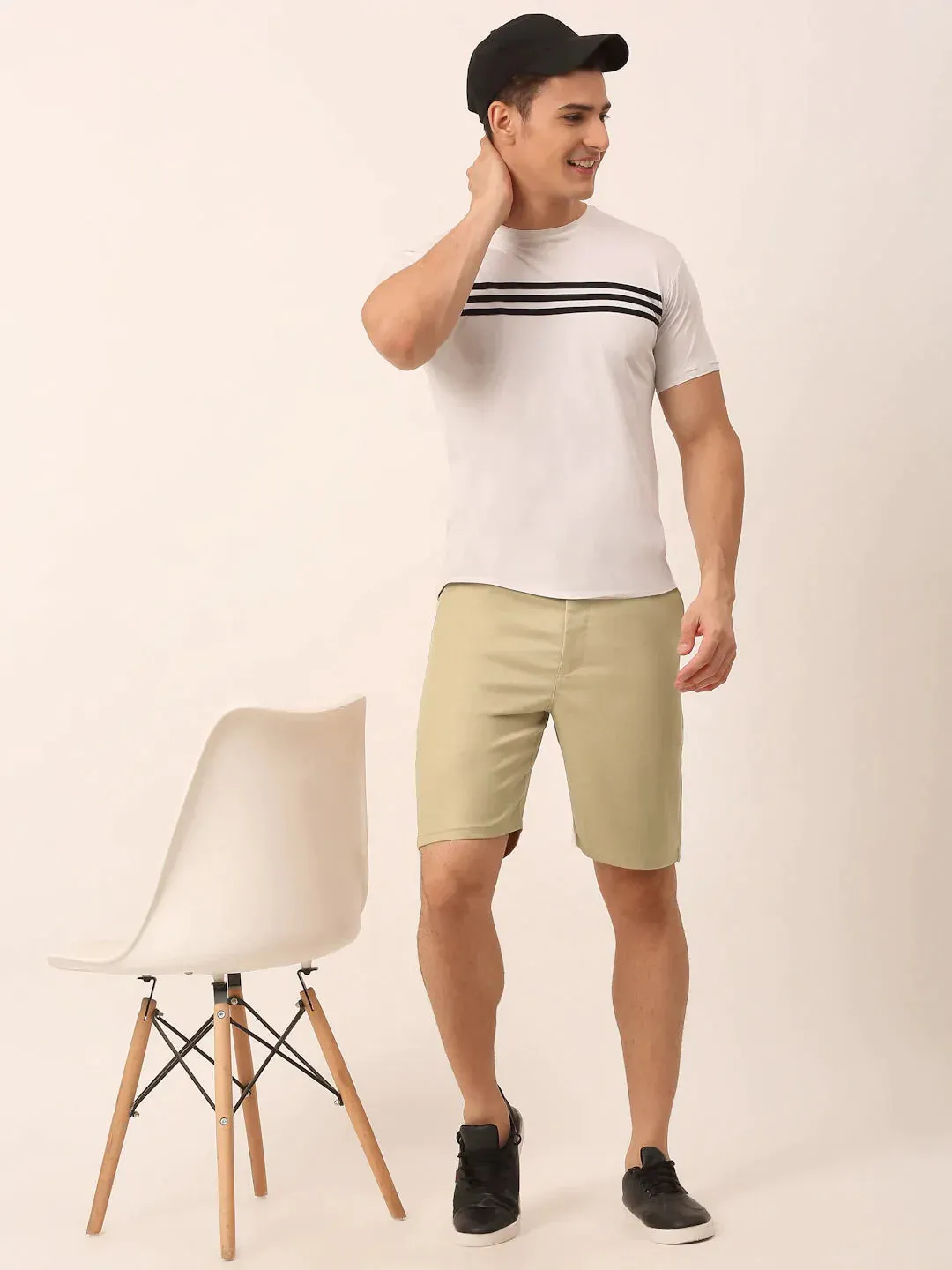 Men'S Casual Cotton Solid Shorts