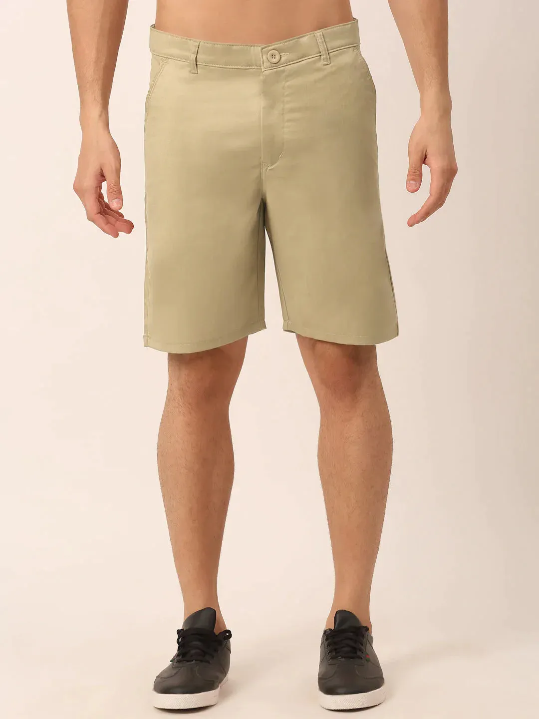 Men'S Casual Cotton Solid Shorts