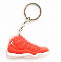 Mini Silicone Shoes Jordan 11 Keychain Key Chain Sneaker Car Key Holder Woman Men Bag Charm Accessories Key Rings Pendant Gifts