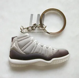 Mini Silicone Shoes Jordan 11 Keychain Key Chain Sneaker Car Key Holder Woman Men Bag Charm Accessories Key Rings Pendant Gifts