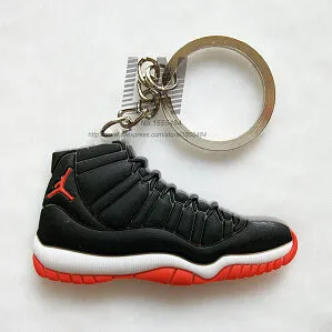 Mini Silicone Shoes Jordan 11 Keychain Key Chain Sneaker Car Key Holder Woman Men Bag Charm Accessories Key Rings Pendant Gifts