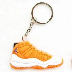 Mini Silicone Shoes Jordan 11 Keychain Key Chain Sneaker Car Key Holder Woman Men Bag Charm Accessories Key Rings Pendant Gifts