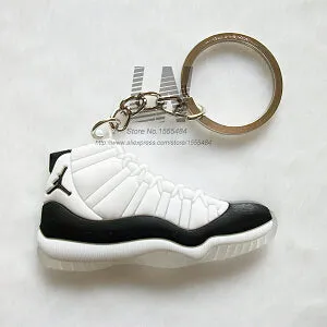 Mini Silicone Shoes Jordan 11 Keychain Key Chain Sneaker Car Key Holder Woman Men Bag Charm Accessories Key Rings Pendant Gifts