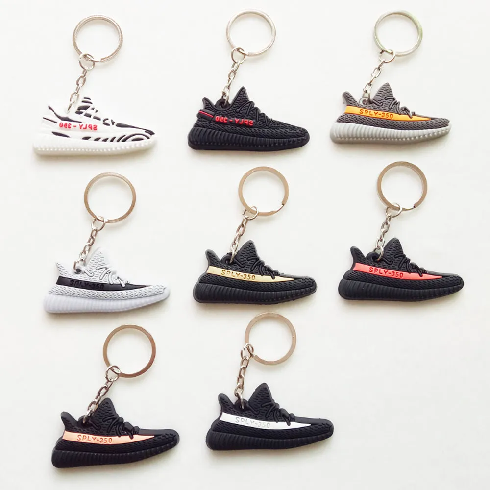 Mini Silicone YEEZY BOOST 350 V2 Shoes Keychain Bag Charm Woman Men Kids Key Ring Key Holder Gift SPLY-350 Sneaker Key Chain