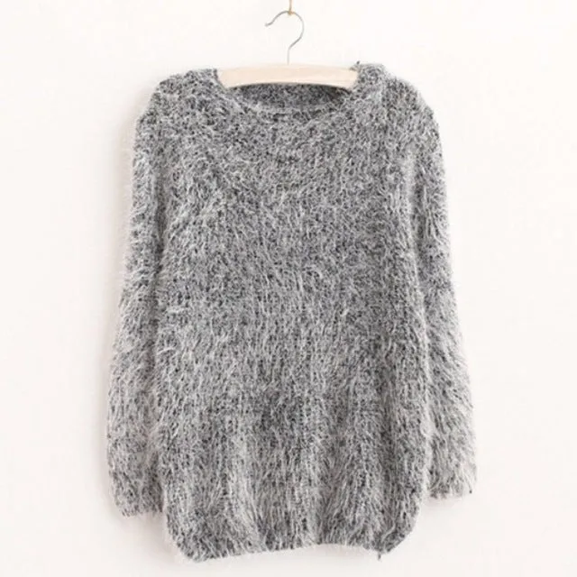 Mohair Pullover 2017 Autumn Winter Women's o-Neck Sweater Women Hedging Loose Pullover Casual Sweater Cheap Wholesale Drop Ship