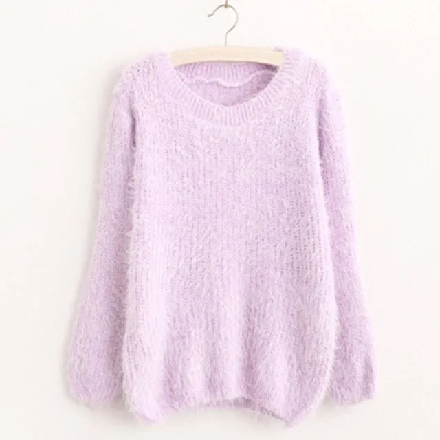 Mohair Pullover 2017 Autumn Winter Women's o-Neck Sweater Women Hedging Loose Pullover Casual Sweater Cheap Wholesale Drop Ship