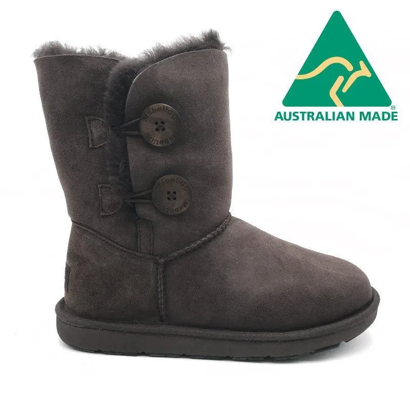 MUBO UGG Women Classic 2 Button 3/4 Short UGG Boots Australian Made Water-resistant