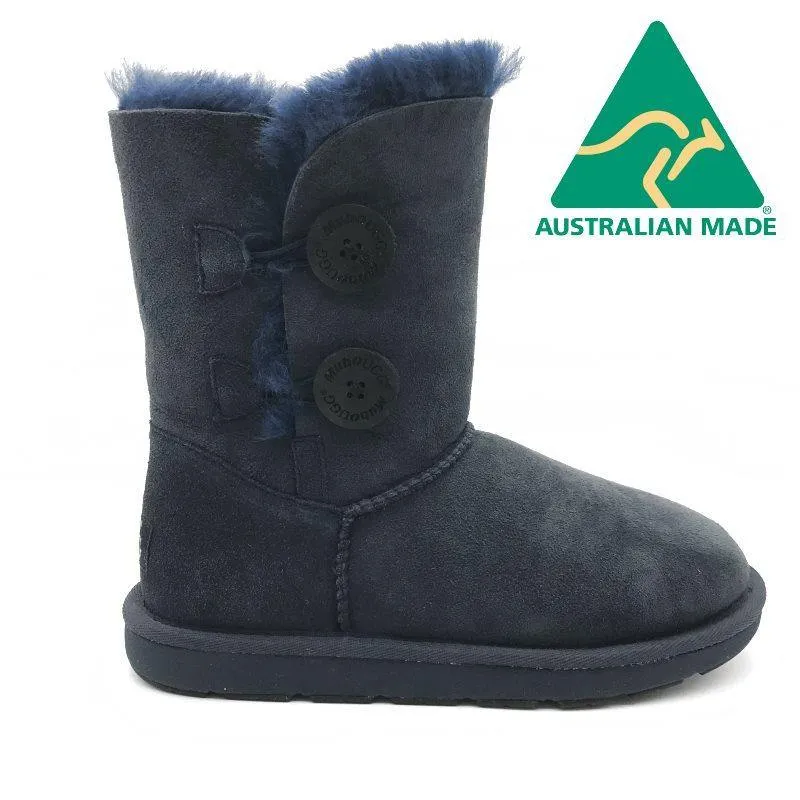 MUBO UGG Women Classic 2 Button 3/4 Short UGG Boots Australian Made Water-resistant