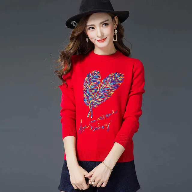 New  Fashion 2017 Women Autumn Winter  Sweater Pullovers Casual Warm Long Sleeve Female Knitted Sweaters Pullover Sweater Lady