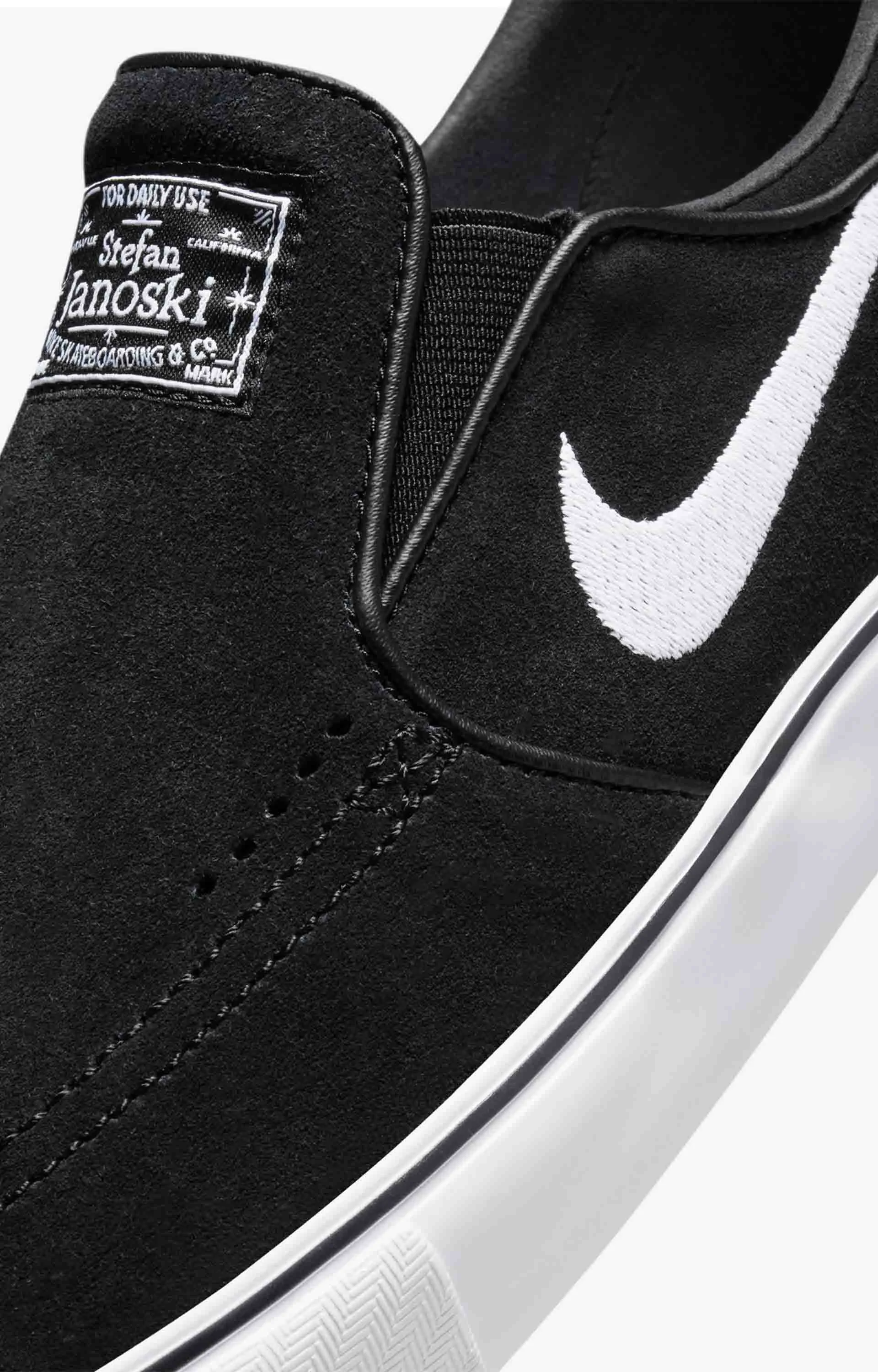 Nike SB Janoski Zoom Slip On Shoe, Black White