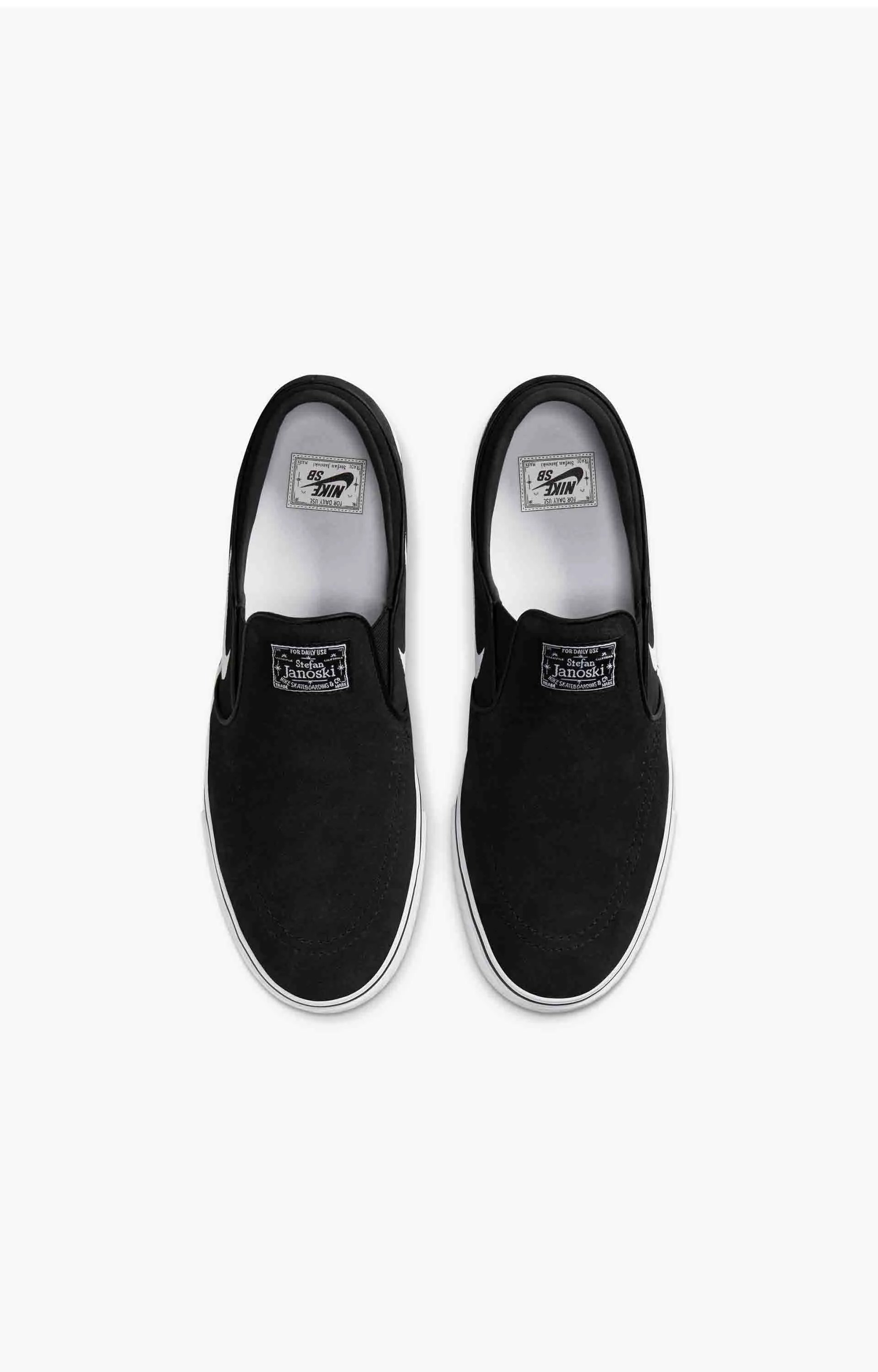 Nike SB Janoski Zoom Slip On Shoe, Black White