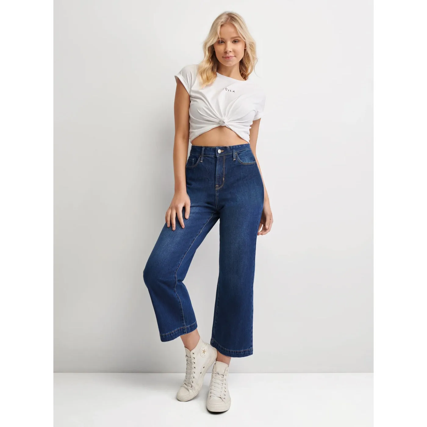 ON High Rise Slim Wide Leg Jeans