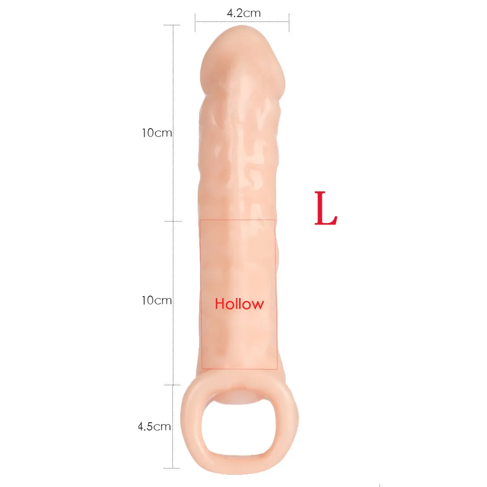 Penis Extender Sex Toys For Men Reusable Condom Dick Sleeve Adult Sex Toys Male Realistic Thick Cock Extender Delay Penis Sleeve