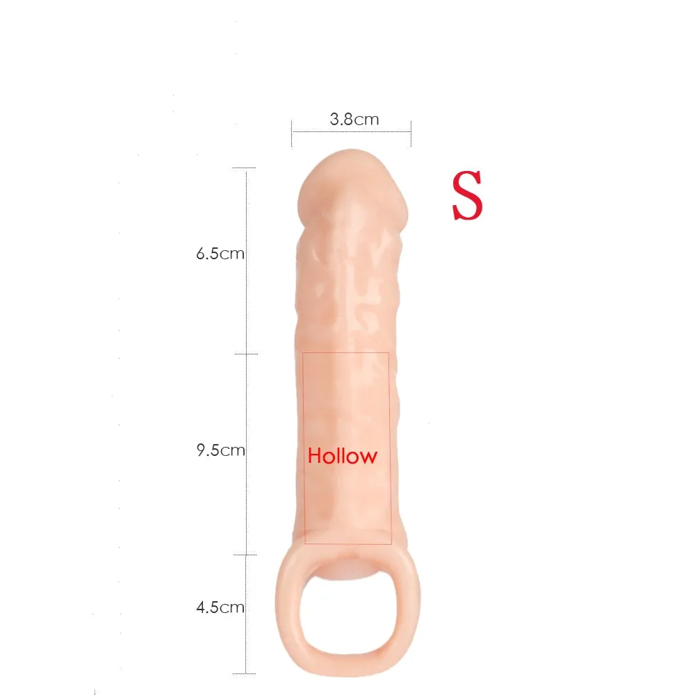 Penis Extender Sex Toys For Men Reusable Condom Dick Sleeve Adult Sex Toys Male Realistic Thick Cock Extender Delay Penis Sleeve