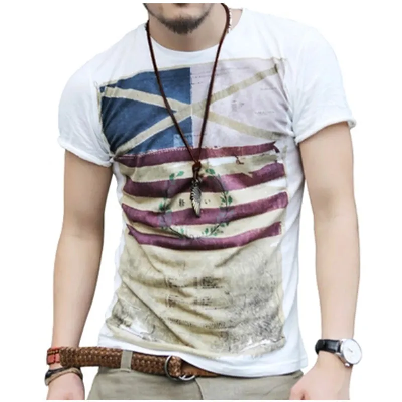 Plus Size 2017 New Mens Summer Tops Tees Short Sleeve t shirt Man Men's T-shirt  Brand Fashion Round Neck Shirts White Black Red