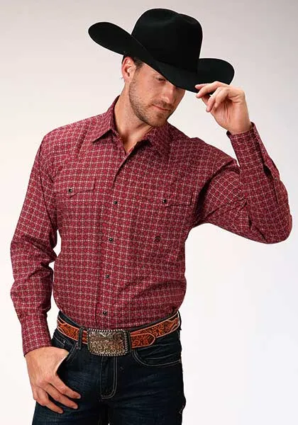 Roper Apparel Red Foulard Print Western Snap Shirt for Men