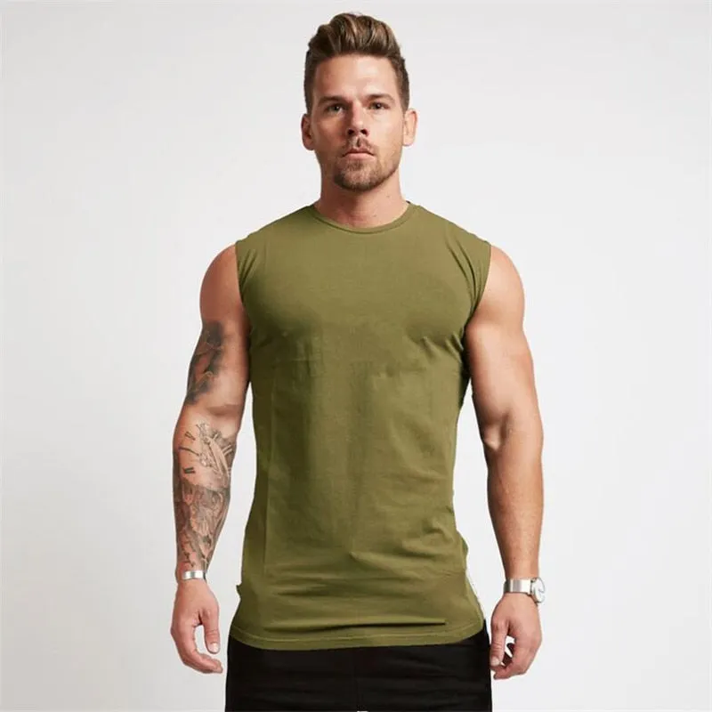 Trendy Solid Color Fitness Tank Top For Men